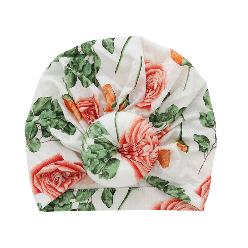 Милые детские шапки из бамбуковой ткани с милым цветочным узором, мусульманские украшения для лица, аксессуары на заказ, детский комбинезон