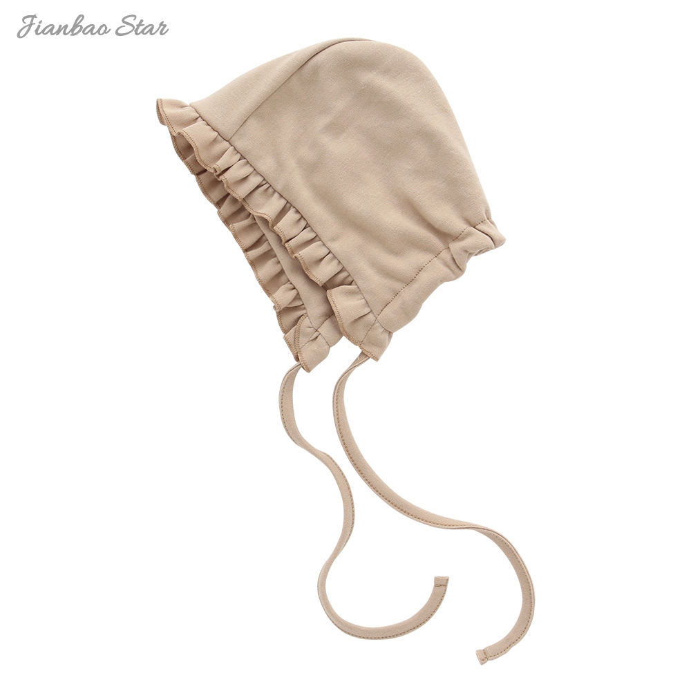 Новое поступление, аксессуары для детской одежды, милые бамбуковые хлопковые шапки унисекс с рюшами для маленьких детей, детская шапочка