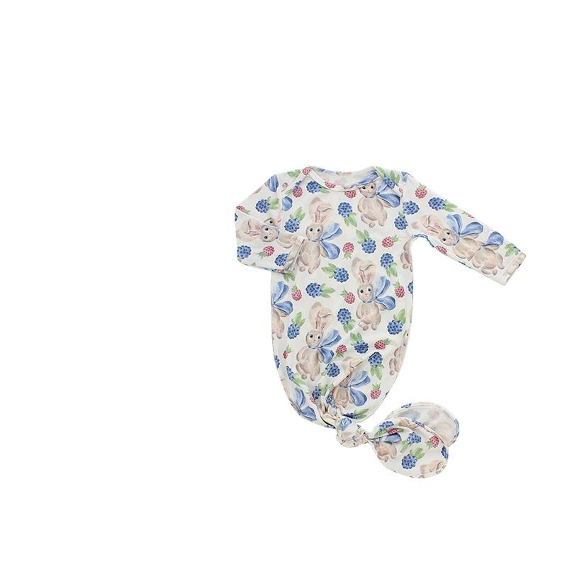 Одежда для сна, целые комплекты из 4 предметов для новорожденных, всесезонные пижамные комплекты с шапкой, варежками и одеялом, подарочные наборы для детей Infabt