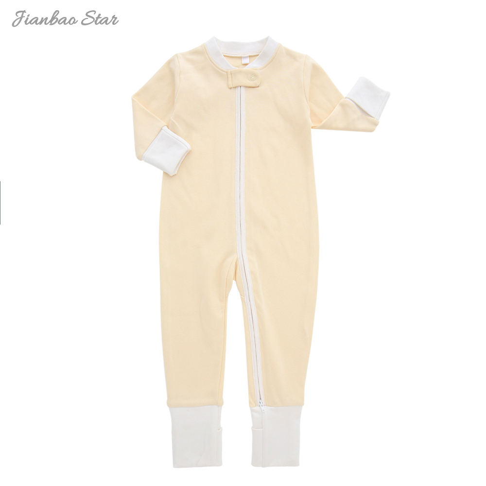 Очень мягкий детский комбинезон из бамбуковой хлопчатобумажной ткани с длинными рукавами на молнии и пуговицах, стильный комплект одежды для малышей, детская одежда с принтом на заказ