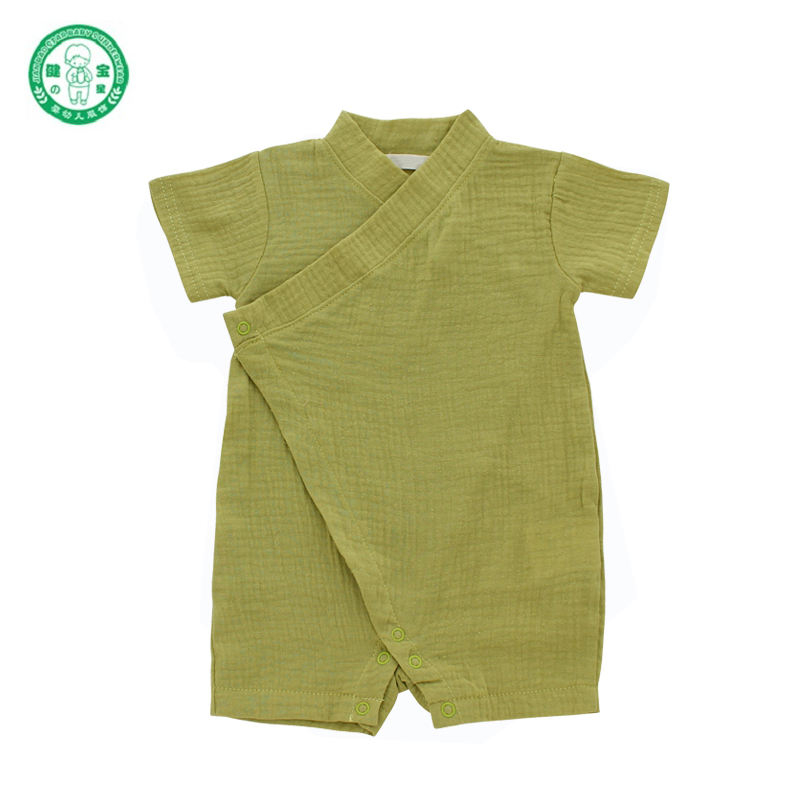 Новый дизайн, 100% хлопок, вязаный на заказ, удобный повседневный комбинезон с пуговицами для новорожденных, детская одежда с короткими рукавами