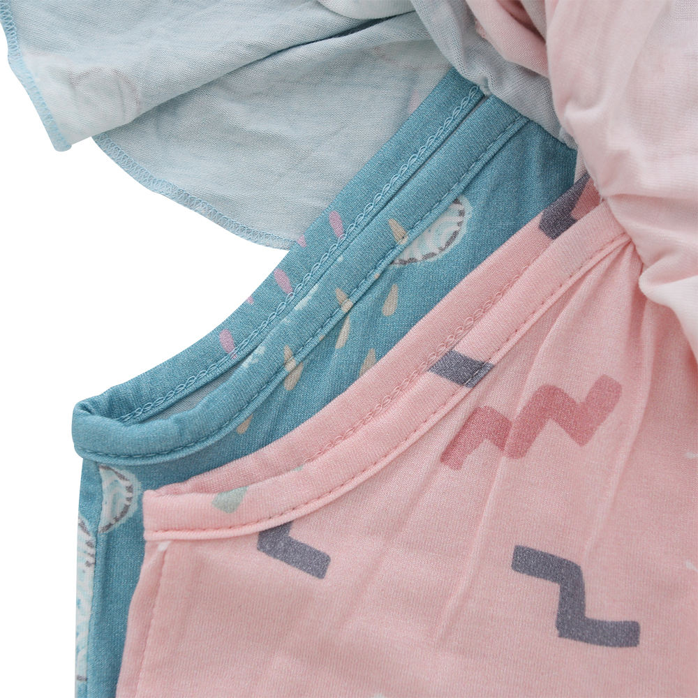 Детский комбинезон с милым дизайном и рюшами на рукавах, бамбуковый хлопковый трикотаж, удобная одежда для малышей, летняя одежда унисекс для малышей