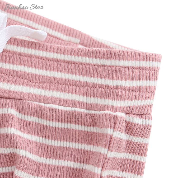 Лидер продаж, высококачественный удобный оптовый комплект из 100% хлопка, новый дизайн, летний костюм без рукавов в полоску, комплект детской одежды унисекс