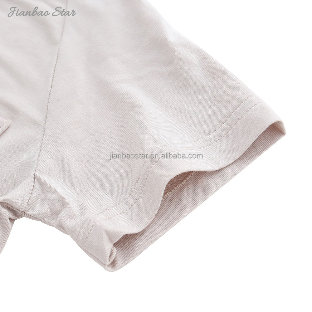 Классический стиль, свободный наряд, оптовая продажа, однотонная одежда для сна, бамбуковая хлопковая футболка с короткими рукавами для младенцев, детей и взрослых