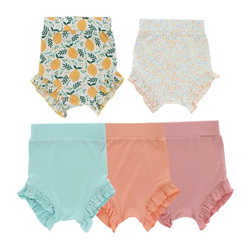 Лидер продаж, летний вязаный комбинезон для маленьких девочек из 95% бамбука и 5% спандекса с прекрасным дизайном с рюшами