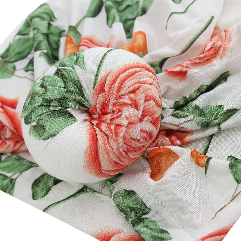 Милые детские шапки из бамбуковой ткани с милым цветочным узором, мусульманские украшения для лица, аксессуары на заказ, детский комбинезон