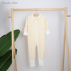 Очень мягкий детский комбинезон из бамбуковой хлопчатобумажной ткани с длинными рукавами на молнии и пуговицах, стильный комплект одежды для малышей, детская одежда с принтом на заказ