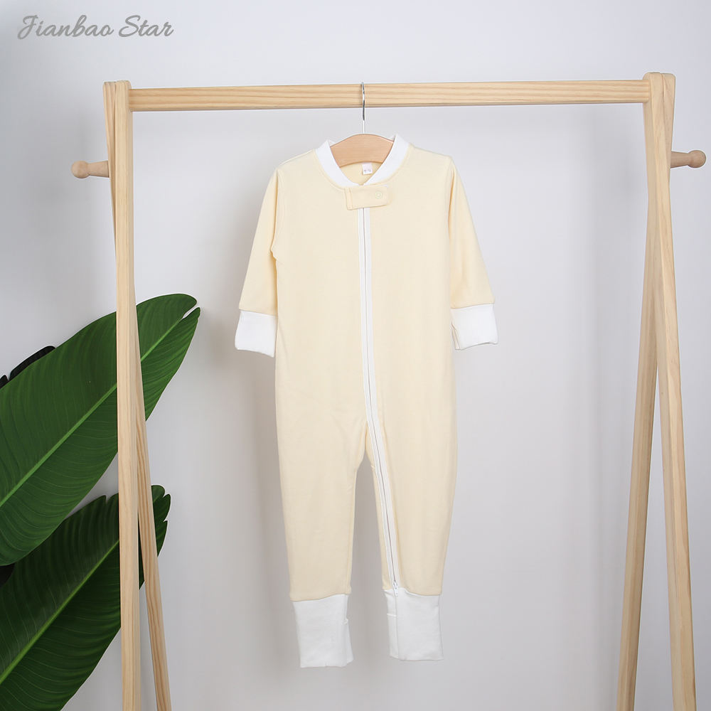 Очень мягкий детский комбинезон из бамбуковой хлопчатобумажной ткани с длинными рукавами на молнии и пуговицах, стильный комплект одежды для малышей, детская одежда с принтом на заказ