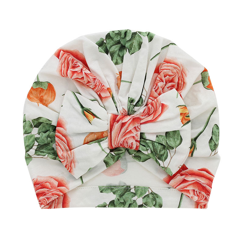 Милые детские шапки из бамбуковой ткани с милым цветочным узором, мусульманские украшения для лица, аксессуары на заказ, детский комбинезон