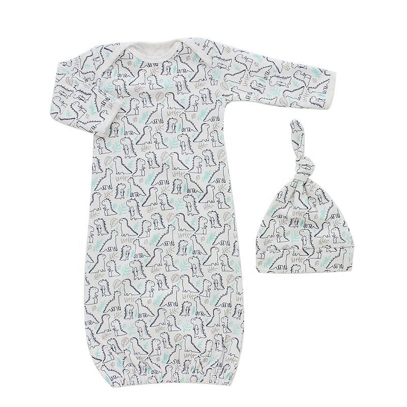 Оптовая продажа, комплект детского спального мешка со шляпой, одежда с длинными рукавами и воротником-конвертом, одежда унисекс, одежда для сна для маленьких девочек и мальчиков, подарочный набор