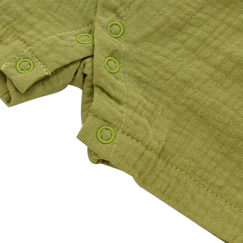 Новый дизайн, 100% хлопок, вязаный на заказ, удобный повседневный комбинезон с пуговицами для новорожденных, детская одежда с короткими рукавами