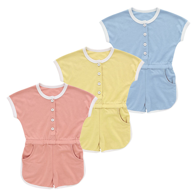 Оптовая продажа, комбинезон для малышей, детская одежда с короткими рукавами, однотонный, из бамбука, спандекса, хлопка, мягкая одежда для малышей, приемлемый по индивидуальному заказу