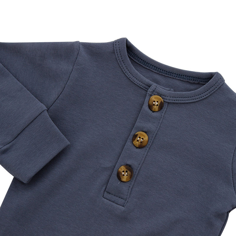 Оптовая продажа, одежда для новорожденных, пижамы для младенцев, одежда для сна, одежда из 100% хлопка, однотонный комплект одежды для малышей с длинными рукавами