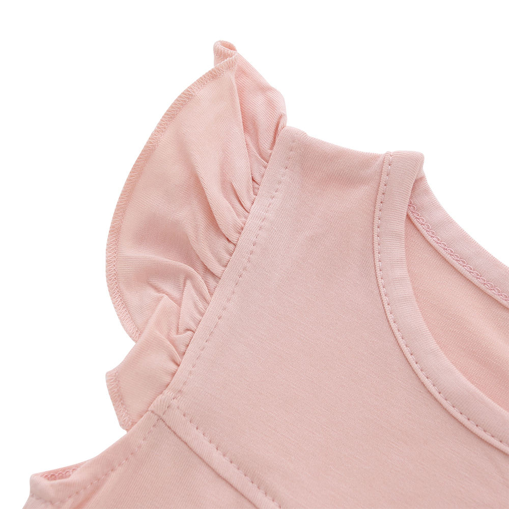 Новые поступления, высокое качество, горячая распродажа, однотонные таможенные платья без рукавов с рюшами и пуговицами, милые платья для маленьких девочек