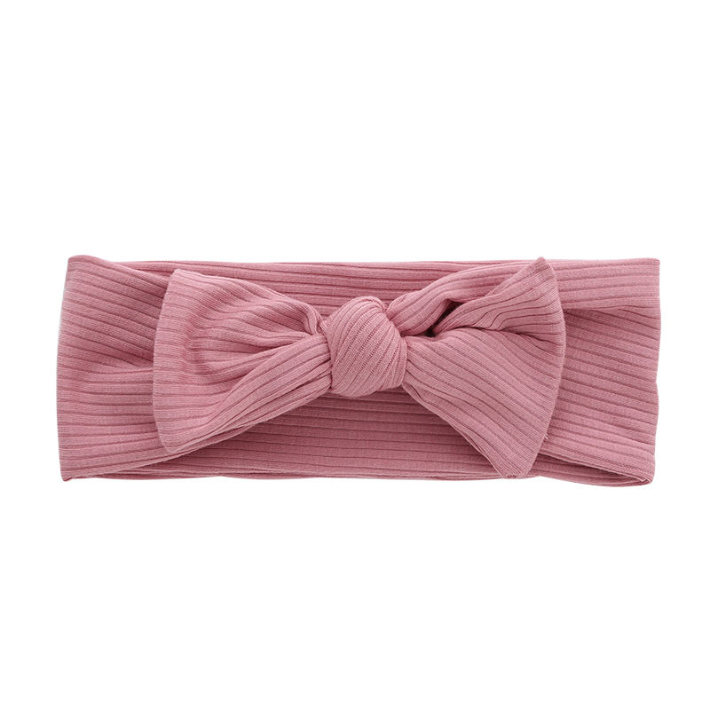 Новый дизайн, бамбуковая вязаная детская повязка на голову, сильная эластичная детская повязка на голову, однотонная, модная, в рубчик